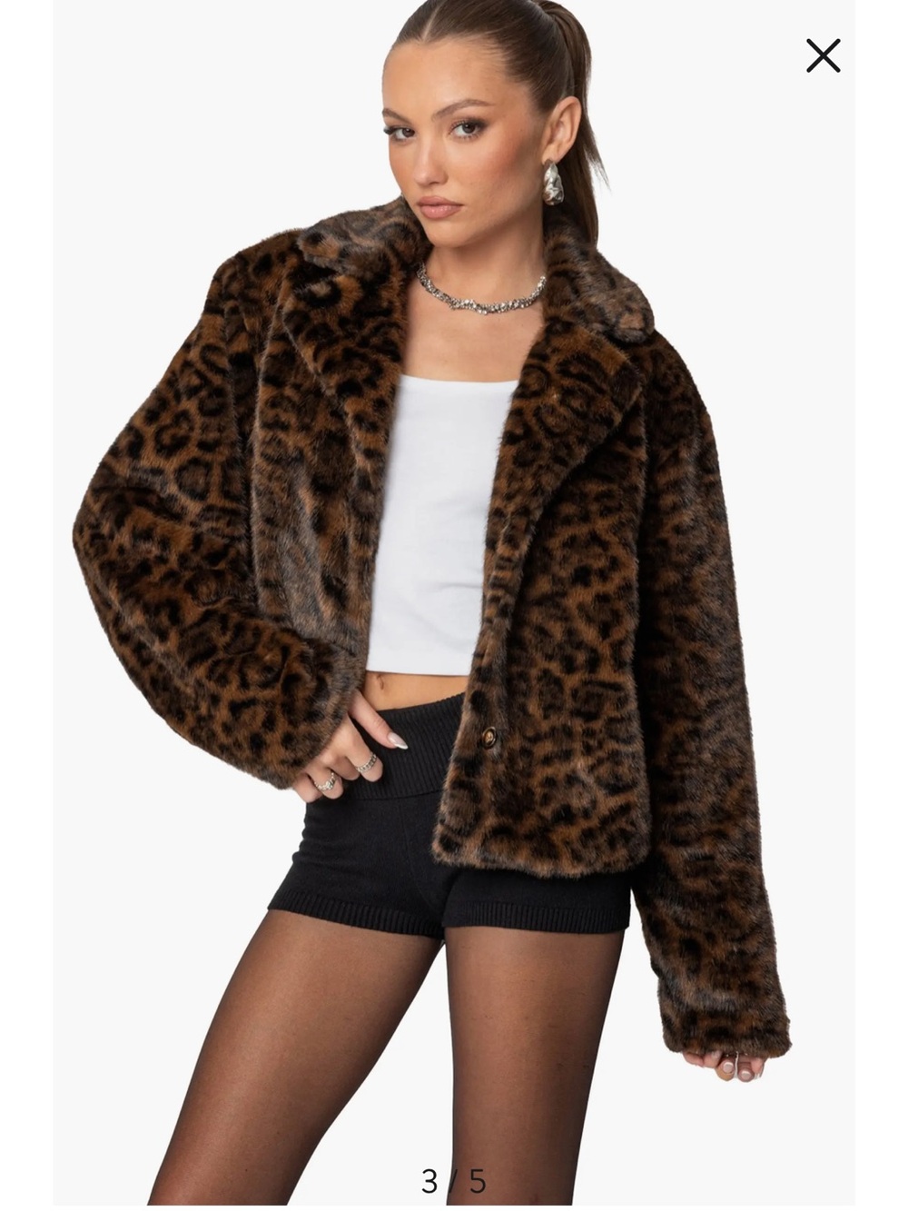 EDIKTED Lady Leopard Faux Fur Jacket - Picture 3 of 8